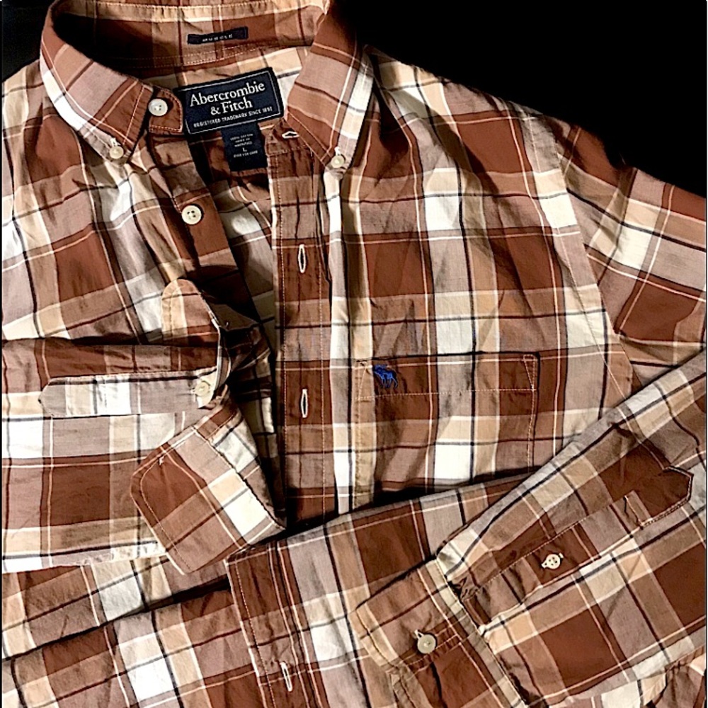 Abercrombie & Fitch casual long sleeve plaid muscle large button up.